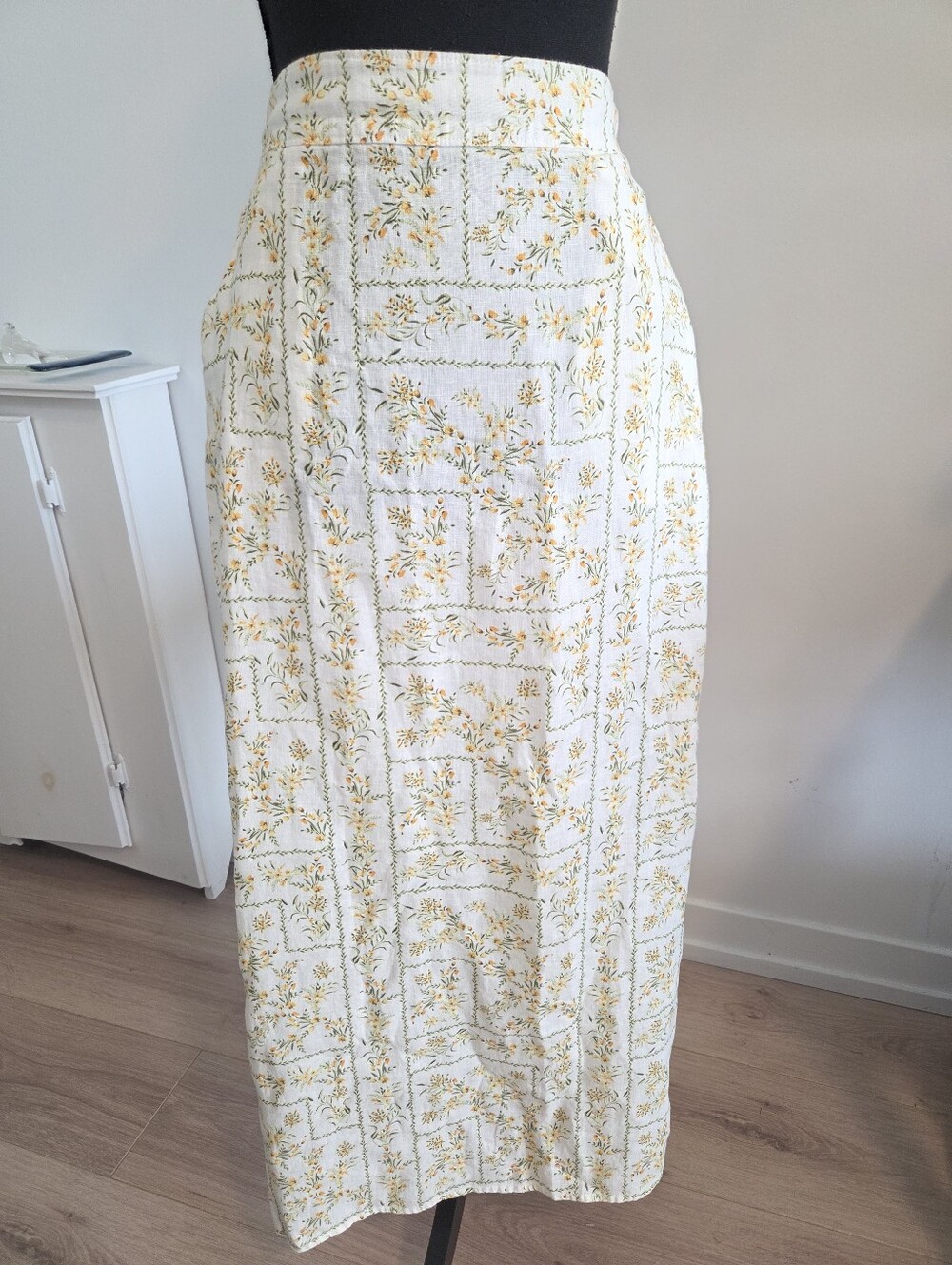 Joie linen floral maxi skirt Sz L